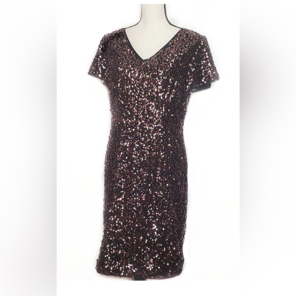 Vince camuto Rose Gold & Gold sequin dress EUC Size 10 worn once